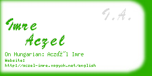 imre aczel business card